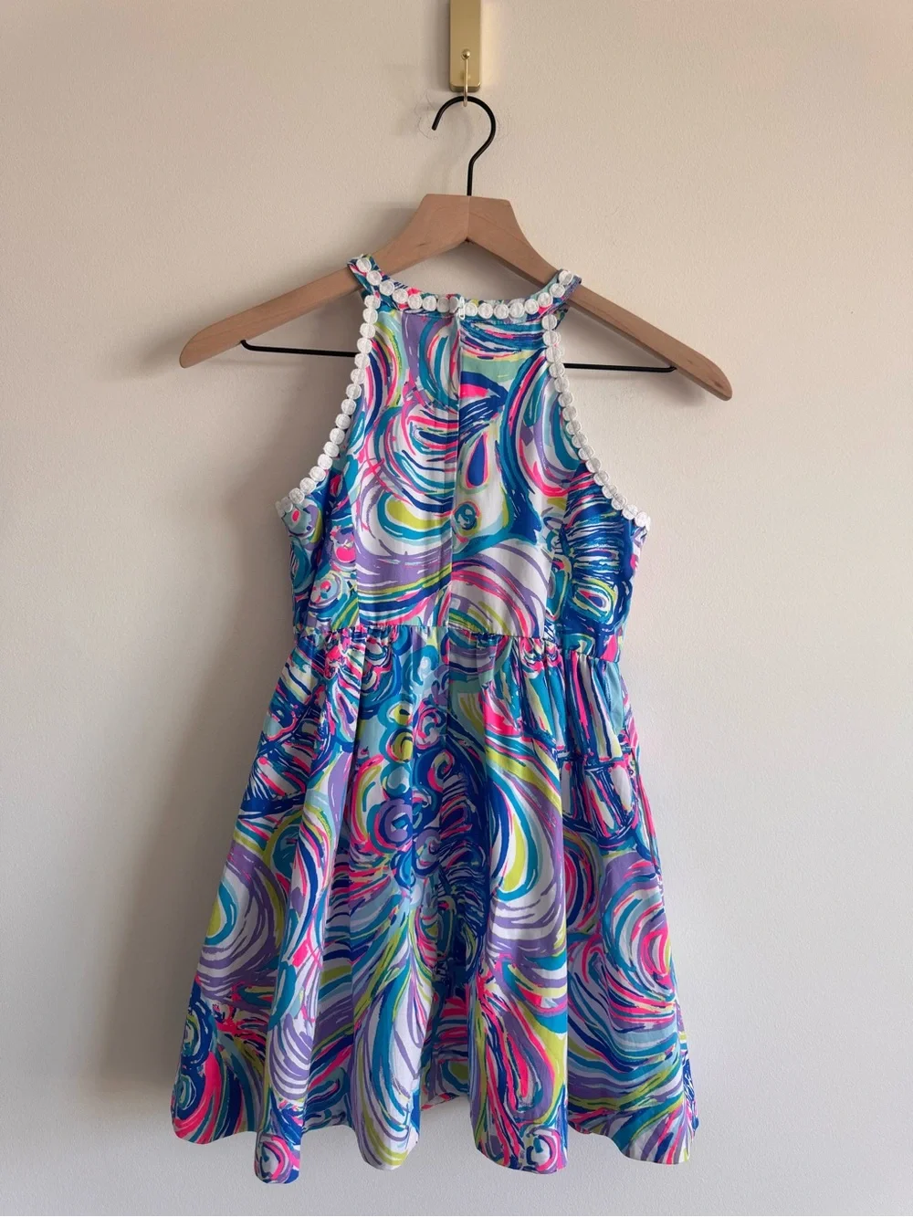 Lilly Pulitzer | Girls' Kinley Multicolor Swirl Crochet-Neck Dress ~ Size 10